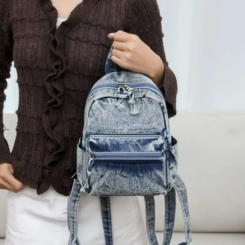 Sac à dos en denim personnalisé pour femme