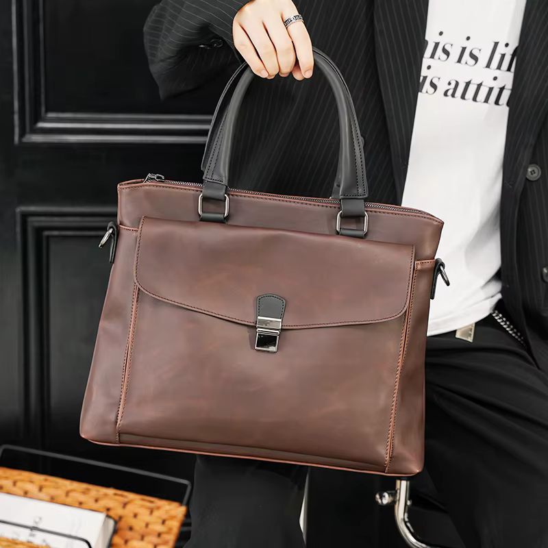 Rétro Crazy Horse PU cuir mallette d'affaires sacs célèbre concepteur Boston fourre-tout marque de luxe sac croisé Bolsas