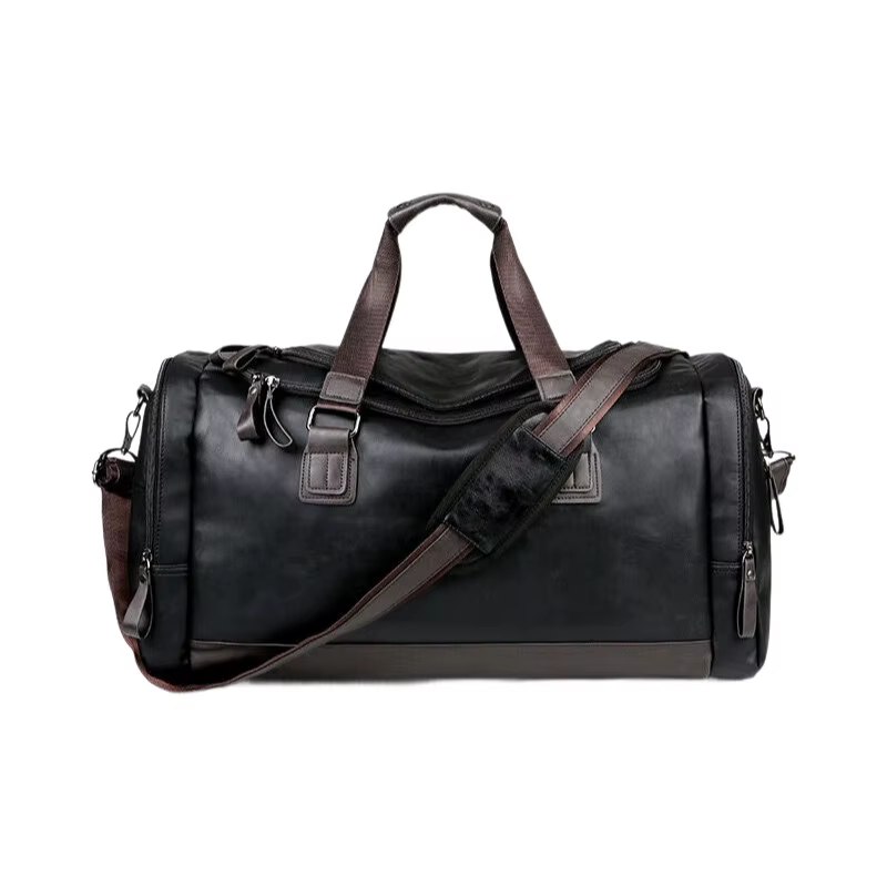 Sac de voyage en cuir véritable fendu pour hommes – Sac polochon de sport résistant à l'eau de grande capacité