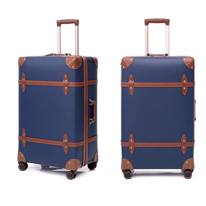 Bagage d'affaires Vintage en cuir bleu