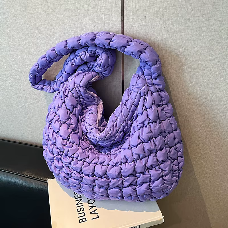 Sac à bandoulière Hobo avec Design plissé