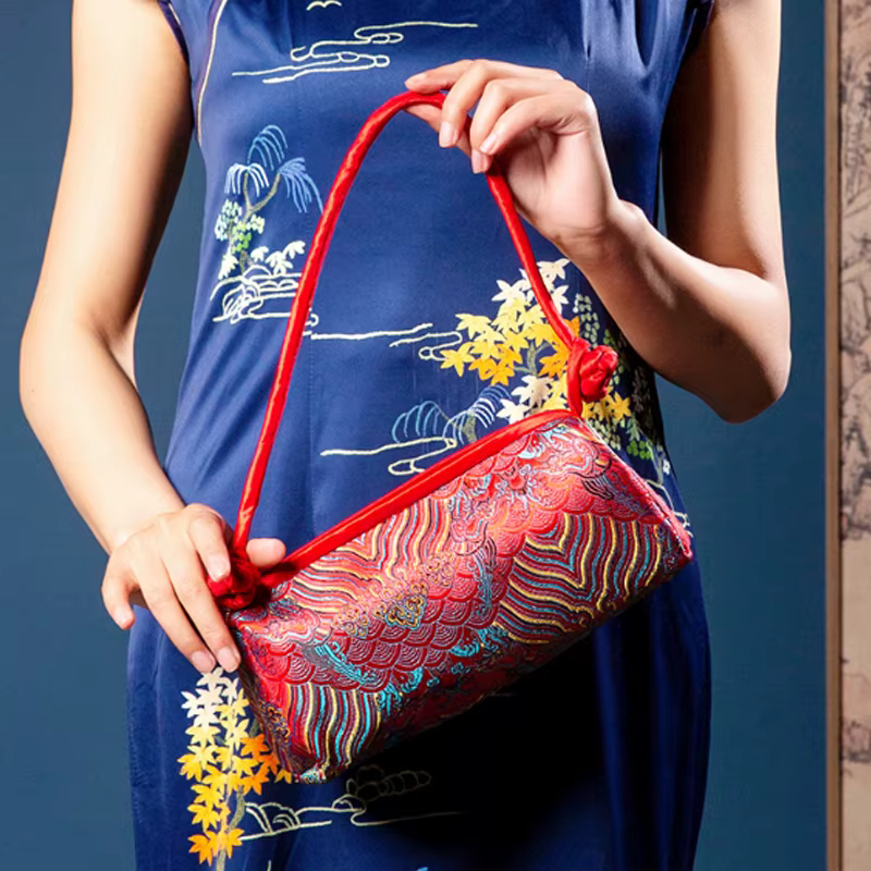 Sac à bandoulière de mode femmes sac à main de luxe sac en soie brodé femme sac