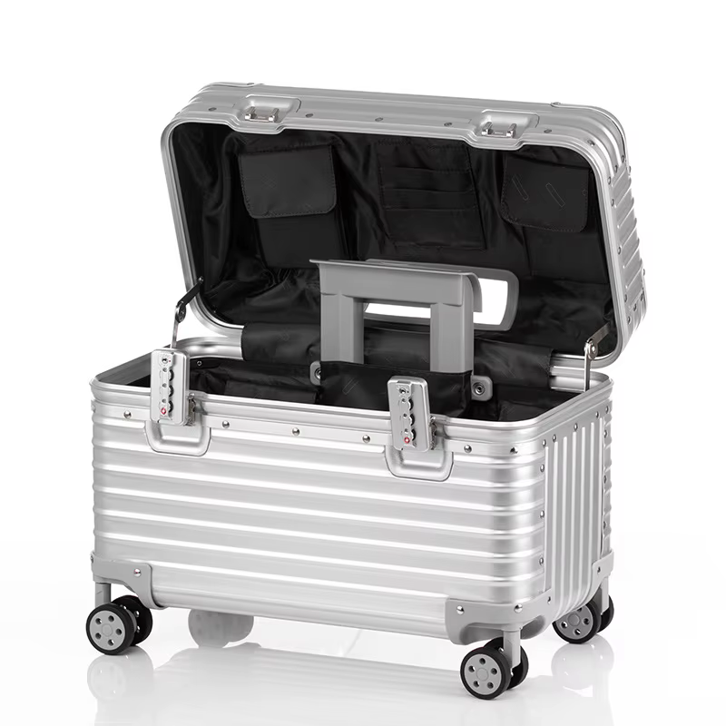 Valise cabine de voyage petite bagage en métal 100% aluminium valises à roulettes
