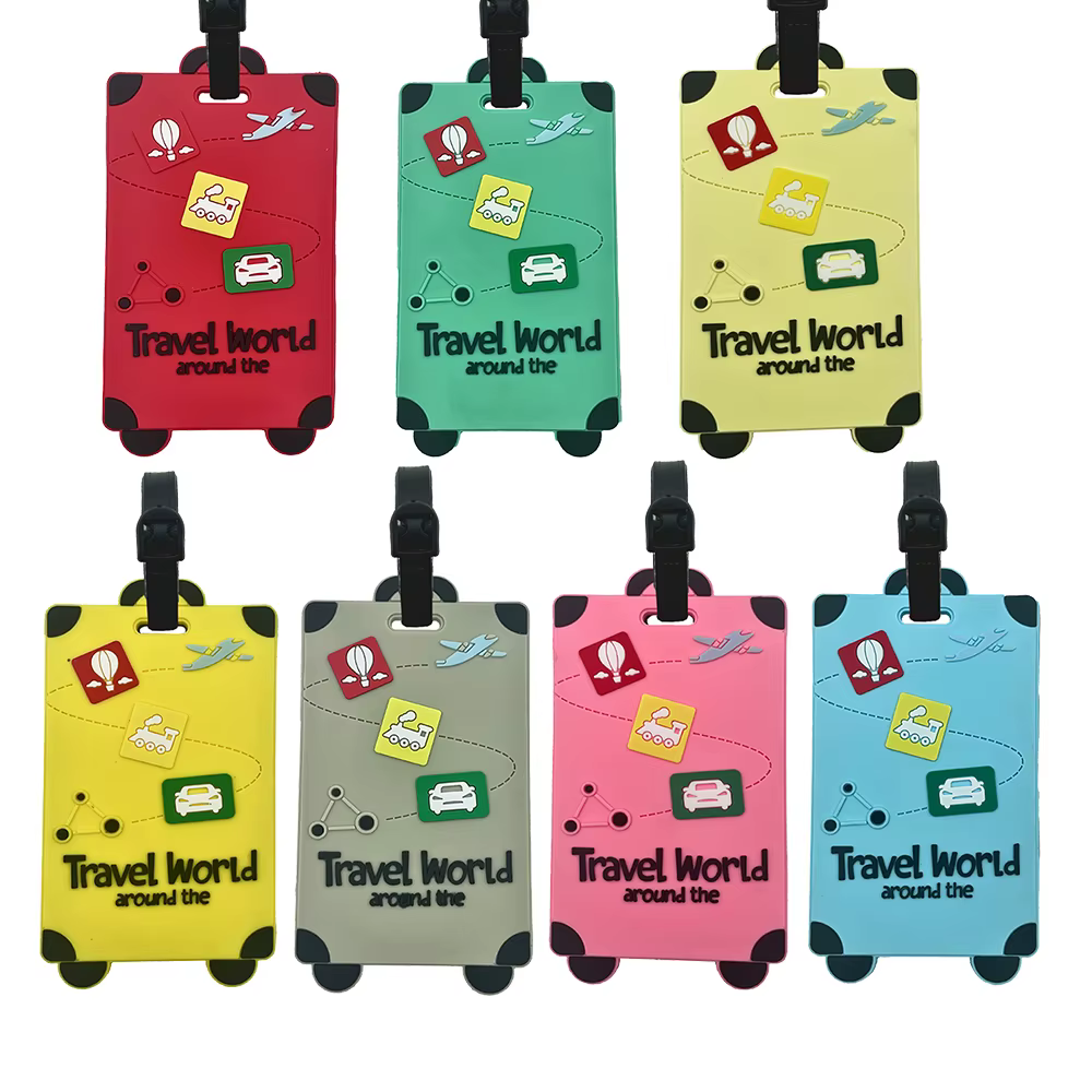 Étiquettes de bagage de voyage en silicone – Porte-badge et carte d'identité