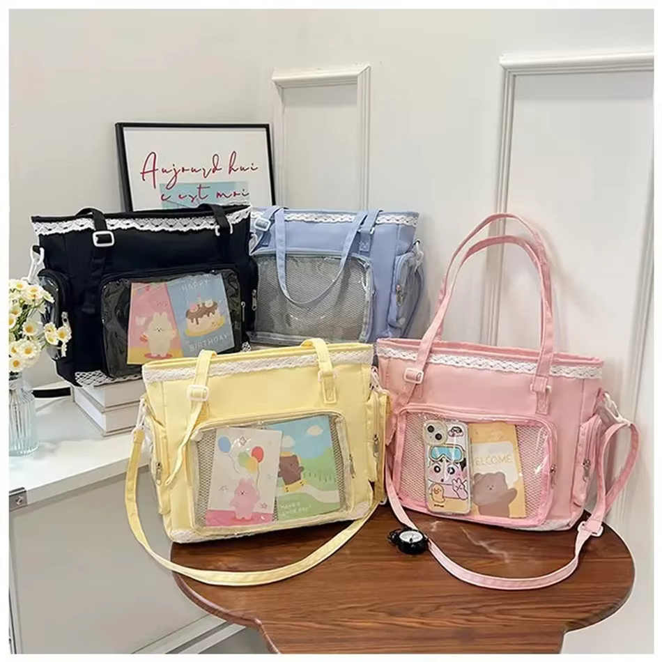 Sacs à bandoulière transparents japonais Kawaii Itabag de grande capacité pour filles