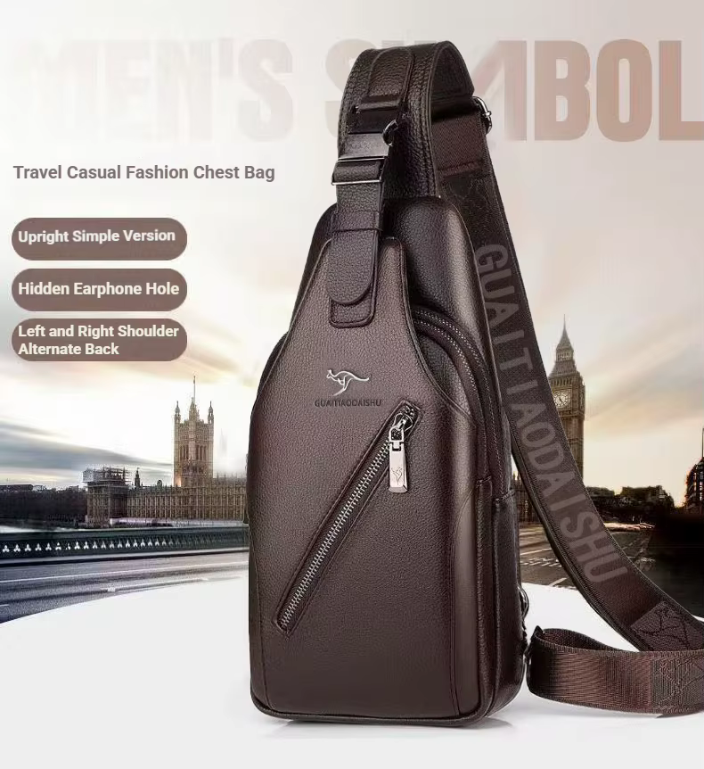 Sac de poitrine en cuir pour hommes