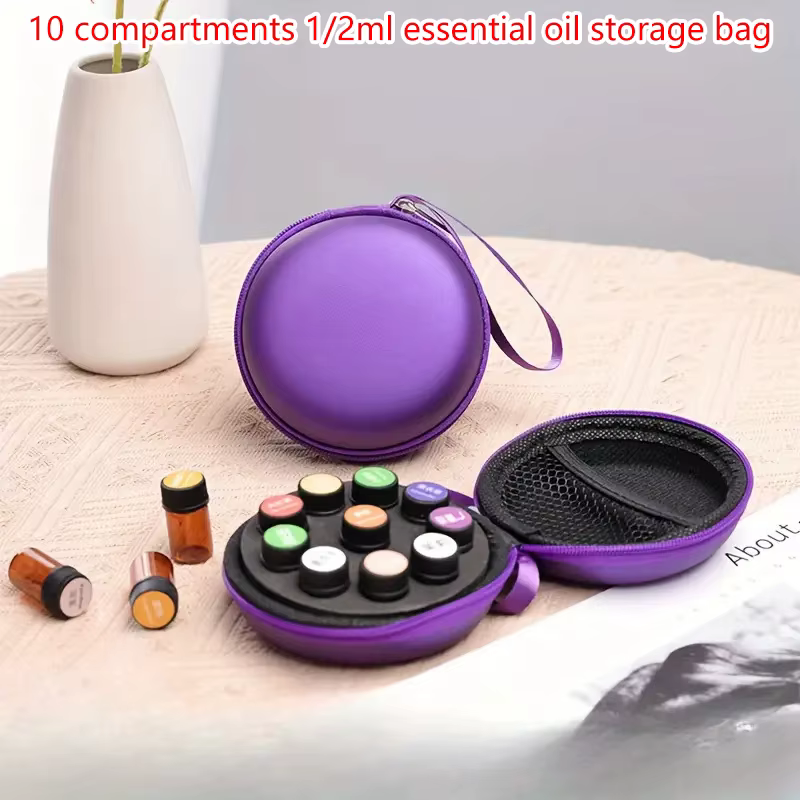 Étui portable en PU pour huiles essentielles 1-2 ml