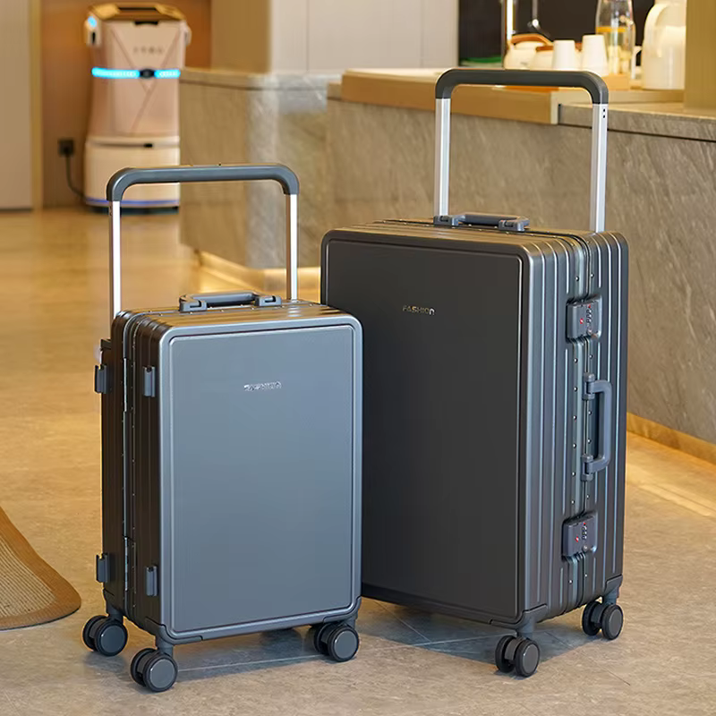 Valise de voyage cadre en aluminium large chariot bagages femme grande capacité muet roue universelle mot de passe boîte bagage à main