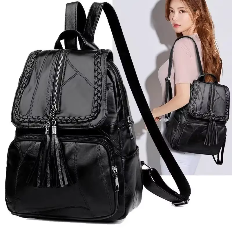 1 pièces femmes sacs à dos en cuir mode épaule femme sac à dos dames voyage Mochilas