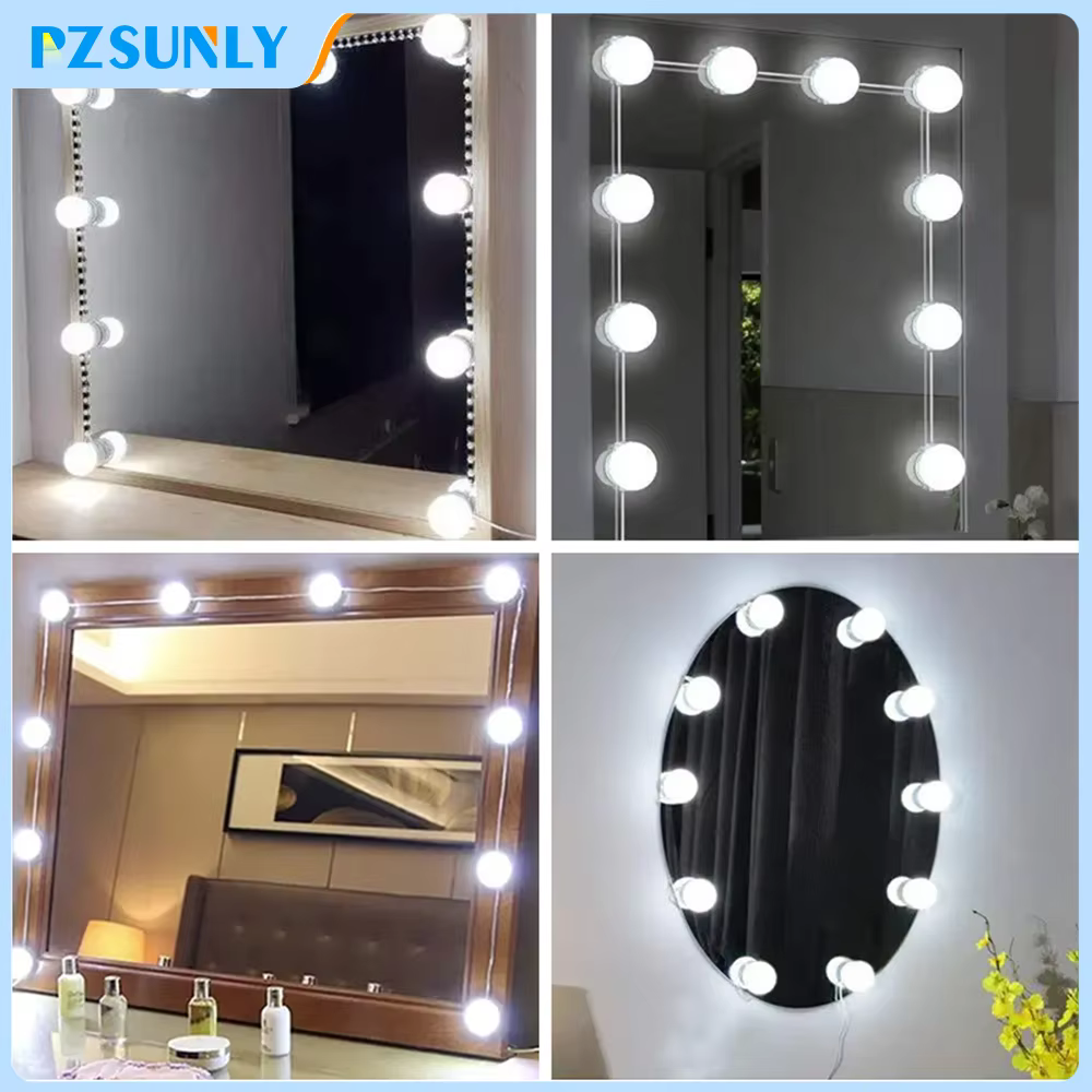 Miroir de maquillage ampoule LED lumières de vanité USB 12V salle de bain coiffeuse éclairage Dimmable LED