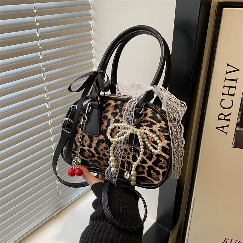 Sacs à bandoulière en PU léopard vintage pour femmes