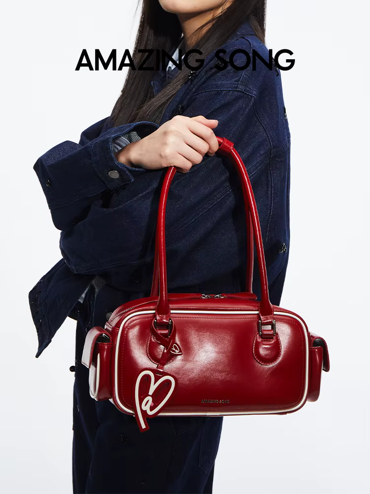 Sac à bandoulière linéaire style bowling classique rétro chic BGT Amazing Song Toast Bag