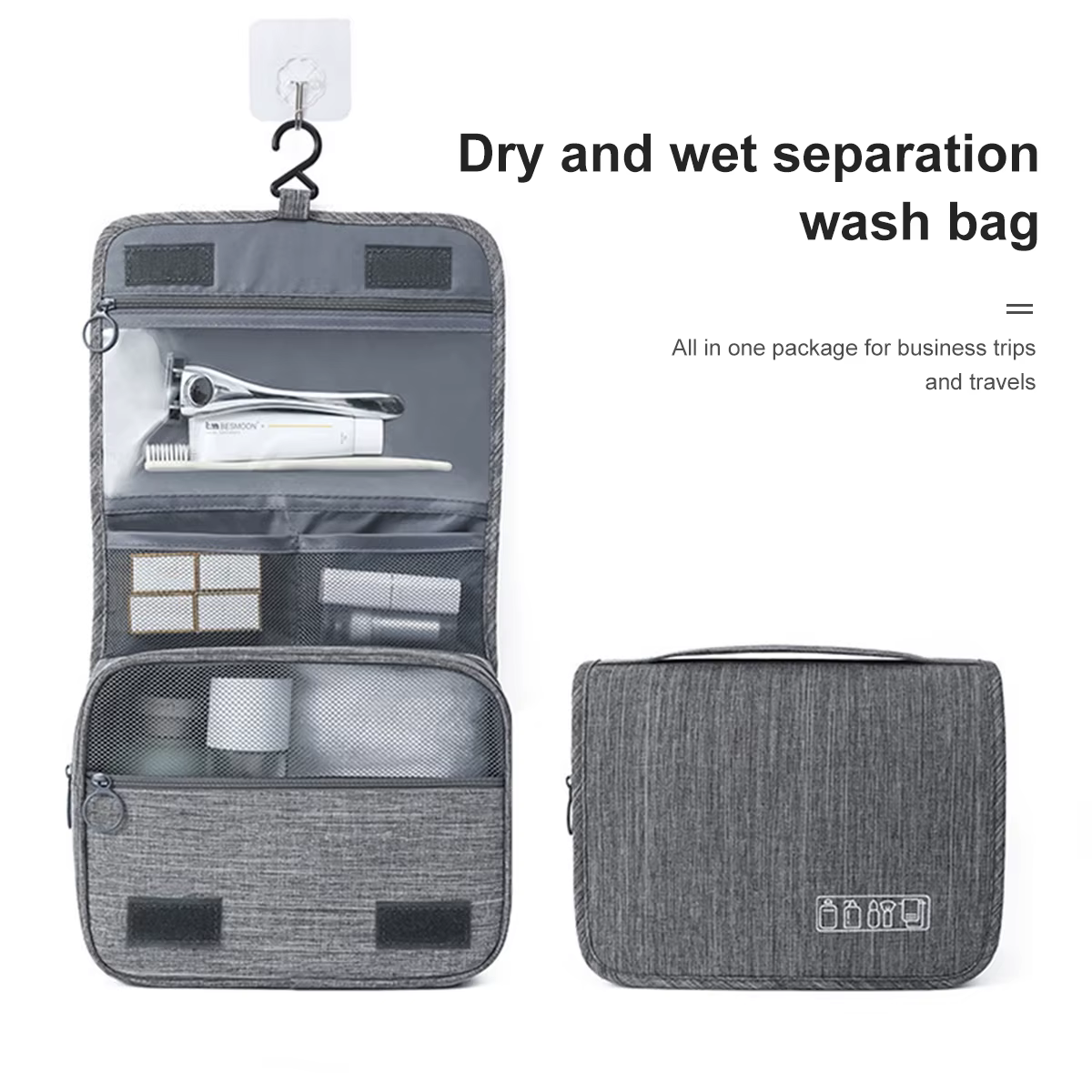 Trousse de toilette de voyage de grande capacité
