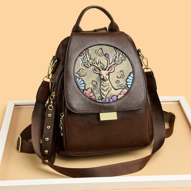 Femmes de luxe en cuir véritable sac à dos décontracté dames sac à bandoulière mode grande capacité voyage femme qualité peau de vache sac à dos