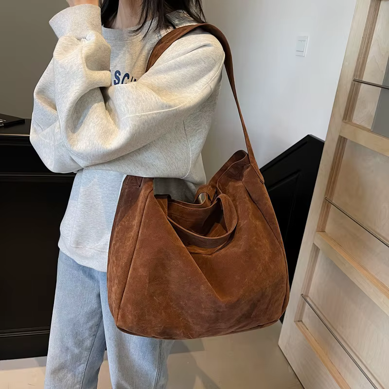 Sacs fourre-tout vintage en daim pour femmes