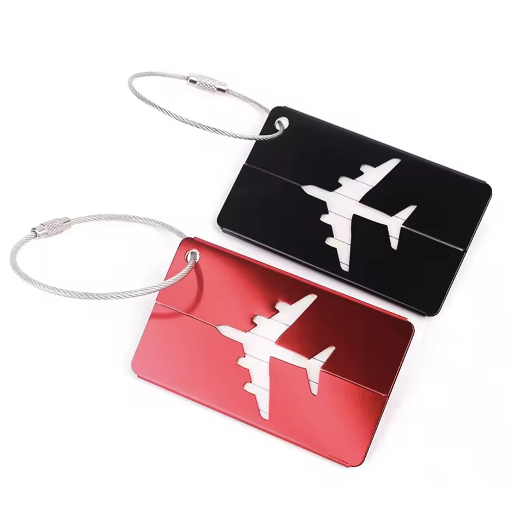Petite étiquette de bagage en alliage d'aluminium pour avion