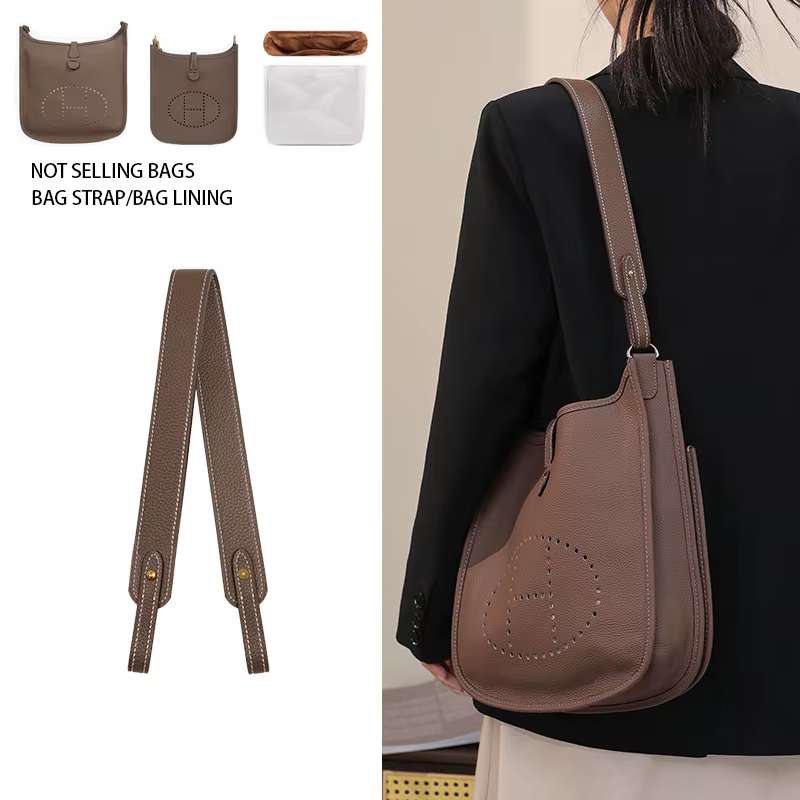 Sangle de sac en cuir microfibre 67cm et organisateur pour sac Evelyne