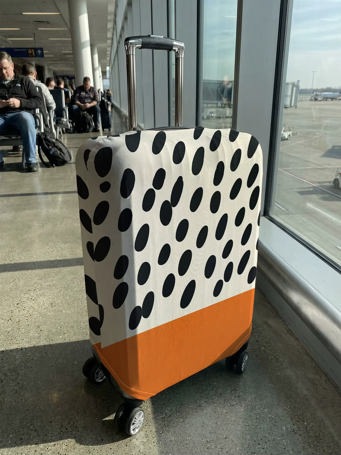 Housse de protection pour bagages contrastée de couleur orange