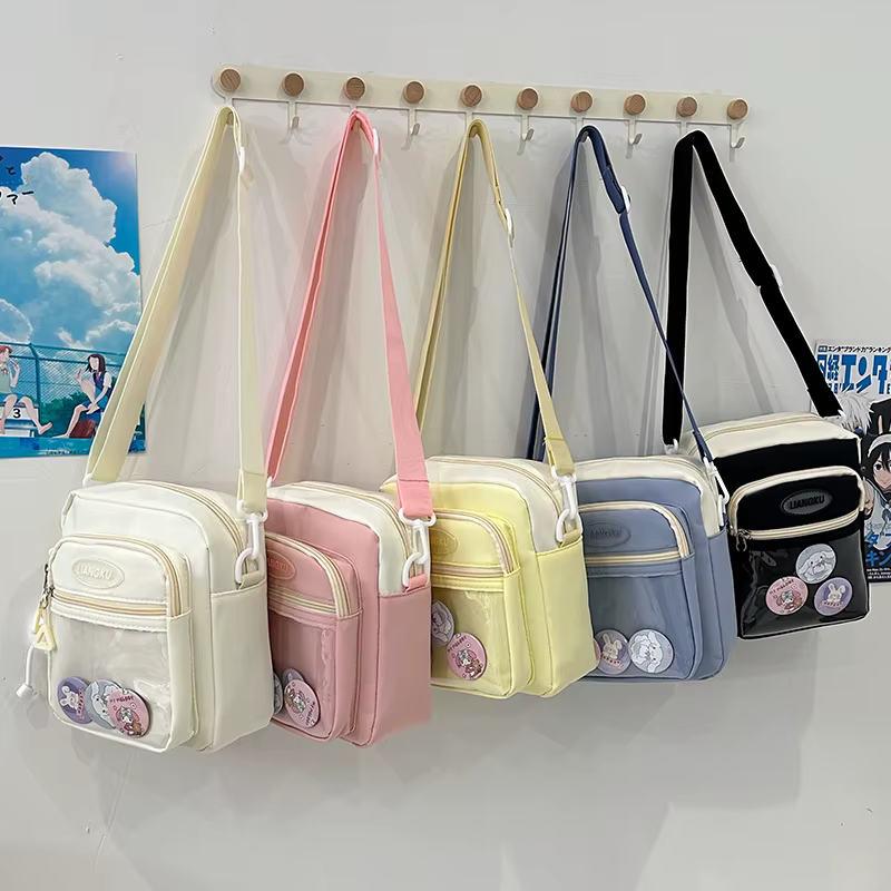 Sac pour femmes petit sac carré nouvelle fille douce et mignonne Kawaii Ulzzang Ita sac couleur contrastée Ins sac à bandoulière