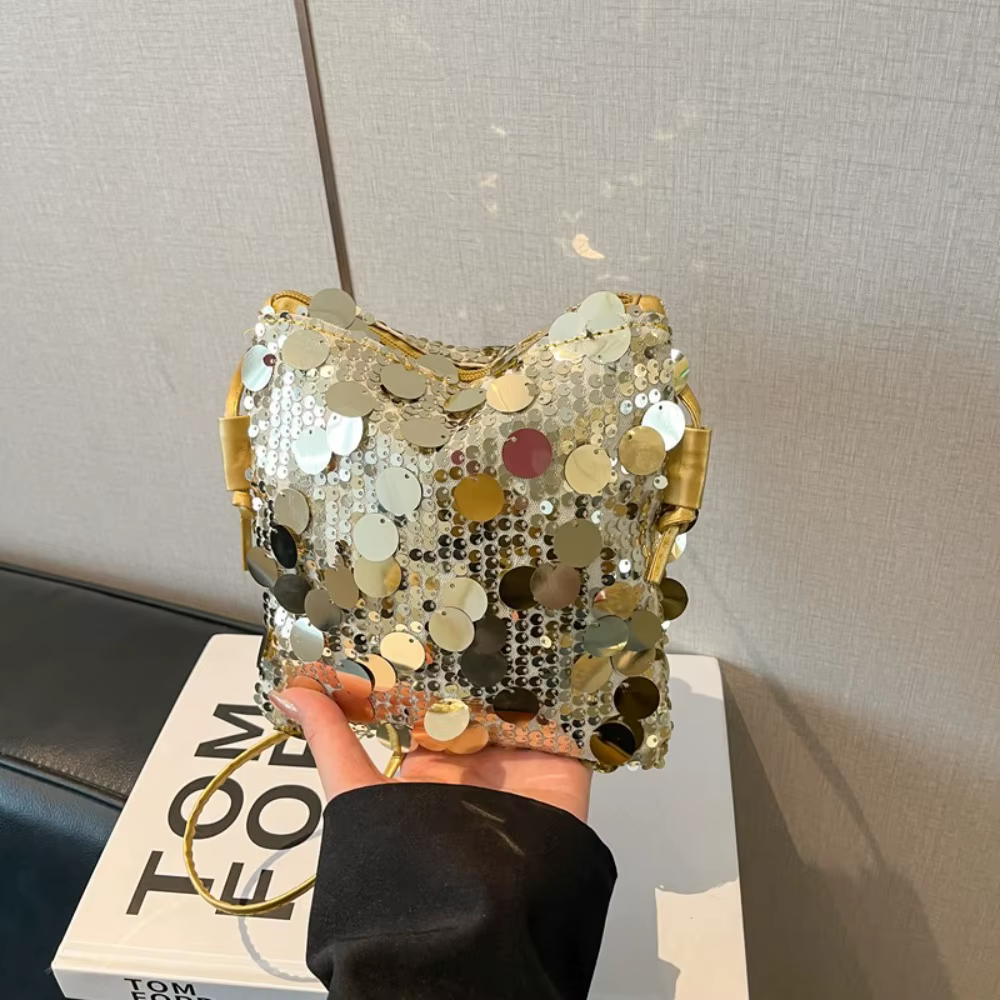 Nouveau sac mini bandoulière à sequins pour femme
